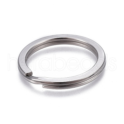 304 Stainless Steel Split Key Ring Clasps STAS-L226-007A-1