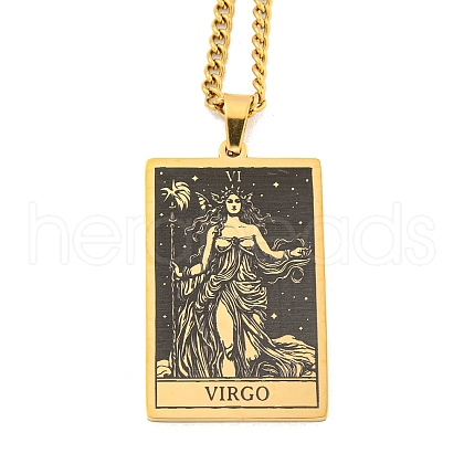 304 Stainless Steel Tarot Pendant Necklaces NJEW-A026-01G-06-1
