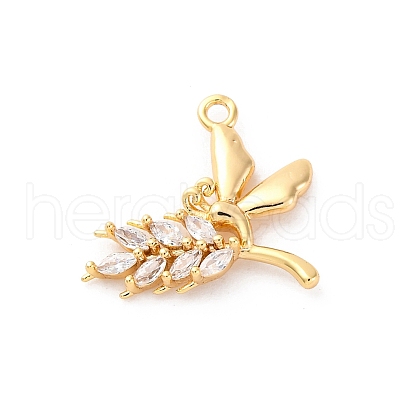 Brass Crystal Rhinestone Pendants KK-E793-05G-1