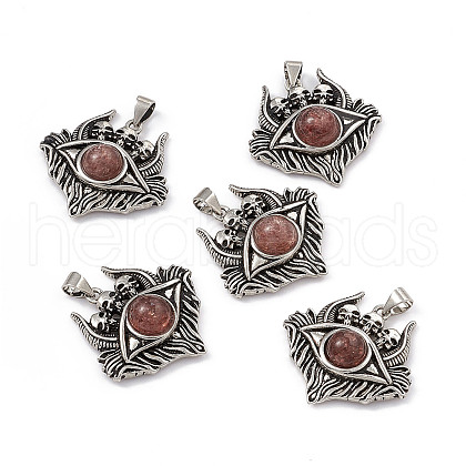 Halloween Natural Strawberry Quartz Pendants KK-A173-19AS-01-1
