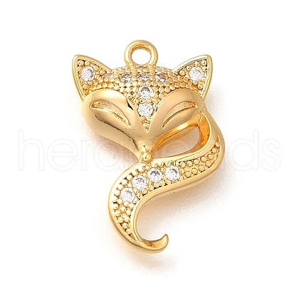 Brass Micro Pave Cubic Zirconia Pendants KK-K294-22G-1