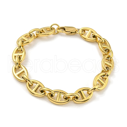 Ion Plating(IP) 304 Stainless Steel Oval Link Chain Bracelets BJEW-D030-11A-G-1