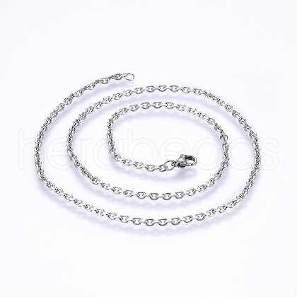 Tarnish Resistant 304 Stainless Steel Cable Chain Necklaces NJEW-P226-01P-01-1