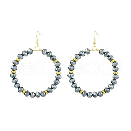 Electroplate Glass Dangle Earrings EJEW-JE06058-1