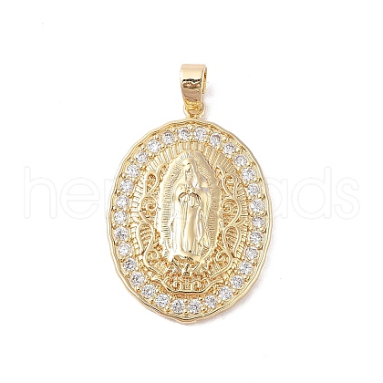 Brass Cubic Zirconia Pendants KK-Z050-22G-1