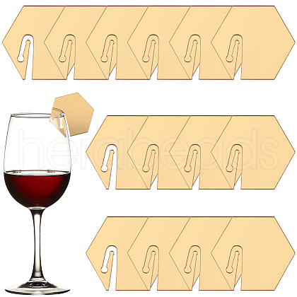 SUNNYCLUE Acrylic Mirror Wine Glass Charms AJEW-SC0002-53C-01-1