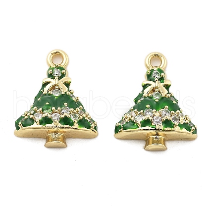 Christmas Theme Brass Micro Pave Cubic Zirconia Pendants KK-L228-30D-G-1