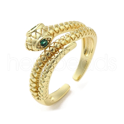 Rack Plating Brass Micro Pave Cubic Zirconia Finger Ring RJEW-C072-25G-1