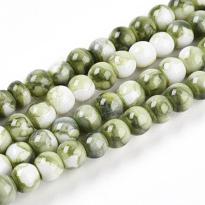 Baking Painted Glass Beads Strands DGLA-N003-6mm-C06-1