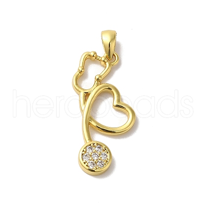 Brass Micro Pave Cubic Zirconia Pendant KK-H487-13G-1