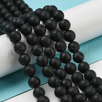 Natural Black Onyx Beads Strands G-D710-8mm-06-1