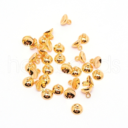 Brass Bead Cap Pendant Bails KK-TAC0006-01G-1