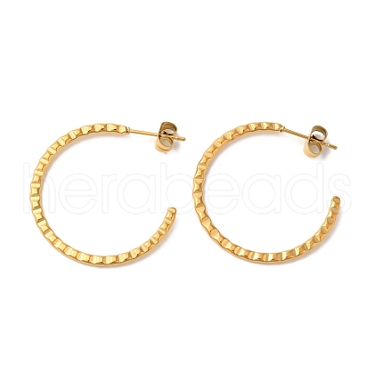 Ion Plating(IP) 304 Stainless Steel C-Shaped Stud Earrings for Women EJEW-Z066-06G-1