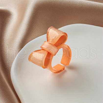 Bowknot Resin Cuff Rings for Women FS-WG62775-10-1