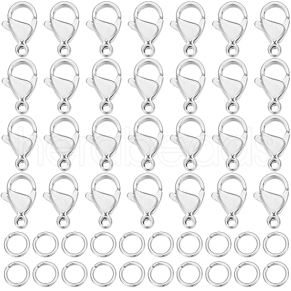 Beebeecraft 100Pcs 304 Stainless Steel Lobster Claw Clasps DIY-BBC0001-56A-1