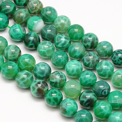 Natural Peacock Agate Round Bead Strands G-N0081-12mm-11-1