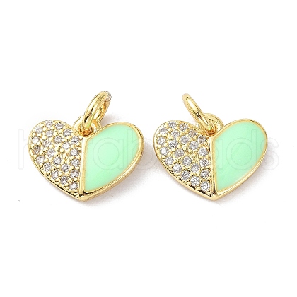 Eco-Friendly Brass Micro Pave Clear Cubic Zirconia Enamel Pendant ZIRC-C021-45G-01-1