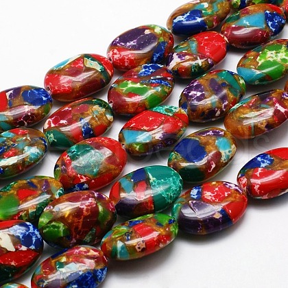 Synthetic Imperial Jasper Bead Strands G-I099-05D-1