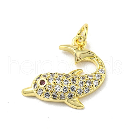 Brass Micro Pave Cubic Zirconia Pendants FIND-Z023-02B-1