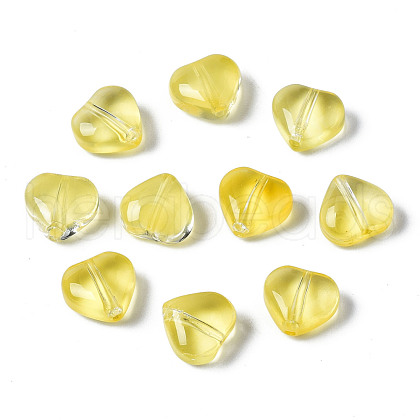 Transparent Spray Painted Glass Beads GGLA-S054-012E-04-1
