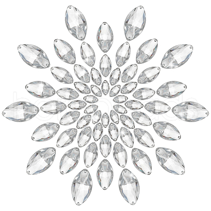 ARRICRAFT 60Pcs 6 Styles Sew on Rhinestone ACRT-AR0001-01B-1