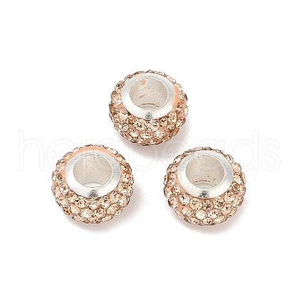 Alloy Rhinestone Clay Pave Beads ALRI-D300-03S-03-1