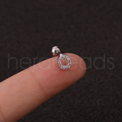 316L Surgical Stainless Steel Micro Pave Clear Cubic Zirconia Cartilage Earrings WG3A850-29-1