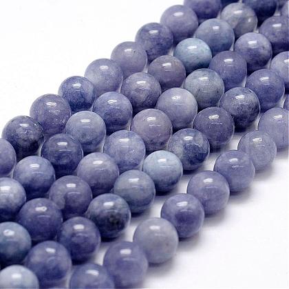 Natural White Jade Imitation Aquamarine Beads Strands G-F364-15-10mm-1