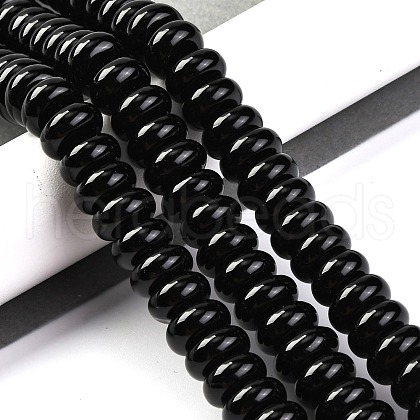 Natural Black Agate(Dyed & Heated) Beads Strands G-G177-F01-02-1