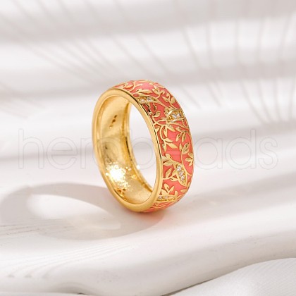 Brass Micro Pave Cubic Zirconia Finger Rings FS-WGFDCA6-04-1