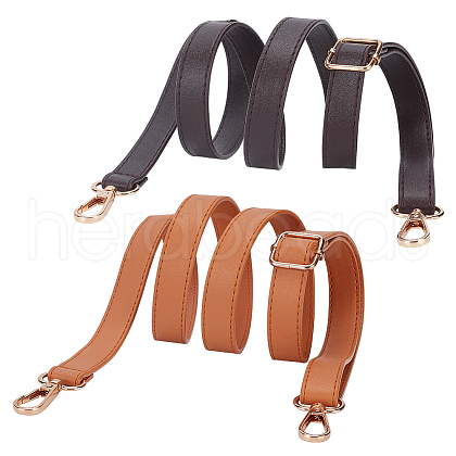 WADORN 2Pcs 2 Colors PU Imitation Leather Adjustable Bag Straps DIY-WR0003-13B-1
