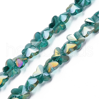 Electroplate Transparent Glass Beads Strands EGLA-N002-20A-C04-1