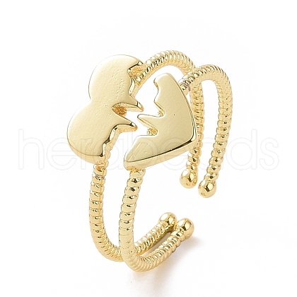 2Pcs 2 Style Brass Melting Heart Matching Couple Rings Set RJEW-E072-27G-1
