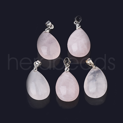 Natural Rose Quartz Pendants G-S299-37-1