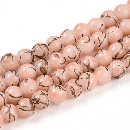 Baking Painted Glass Beads Strands DGLA-N010-8mm-02-1