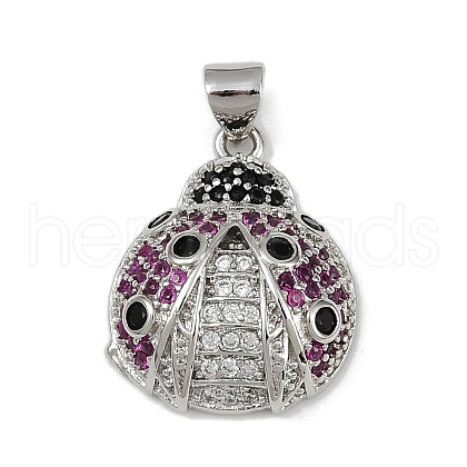 Brass Micro Pave Cubic Zirconia Pendants KK-A260-07A-P-1