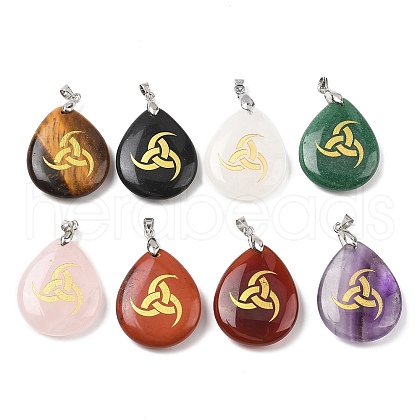 Natural Mixed Gemstone Pendants G-F786-09H-1