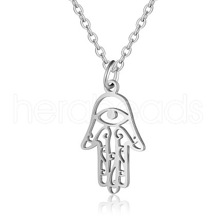 Non-Tarnish 201 Stainless Steel Pendant Necklaces NJEW-T009-JN135-40-1-1