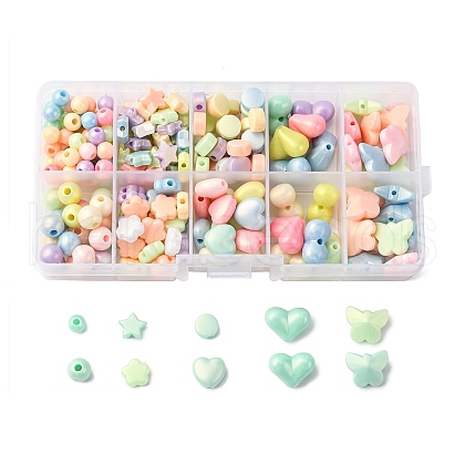 Spray Painted Opaque Acrylic Beads OACR-FS0001-06-1