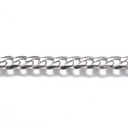 201 Stainless Steel Cuban Link Chains CHS-G017-12P-1