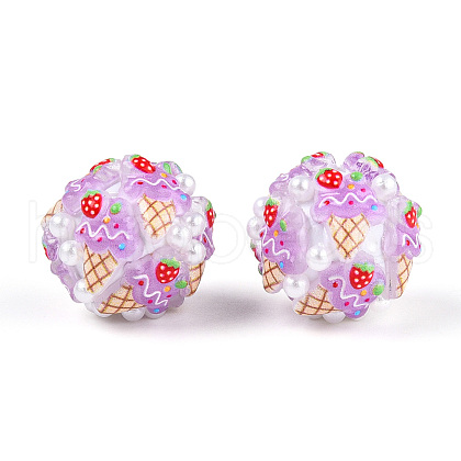 Round Resin Beads RESI-T059-02C-1