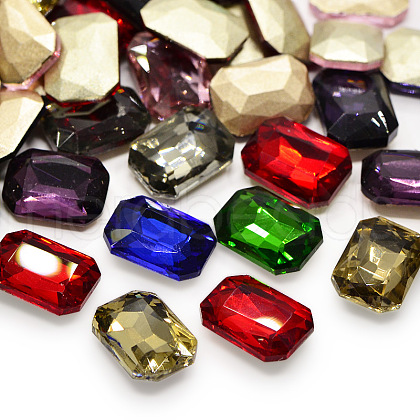 Glass Pointed Back Rhinestone Cabochons RGLA-A017-10x14mm-M-1