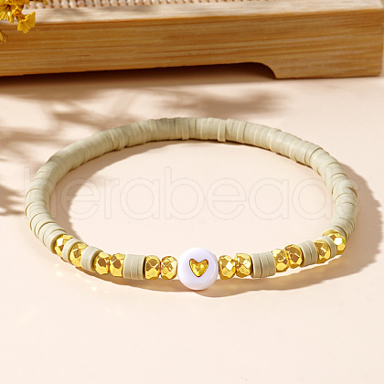 Handmade Polymer Clay Bead Stretch Bracelets FR7838-1