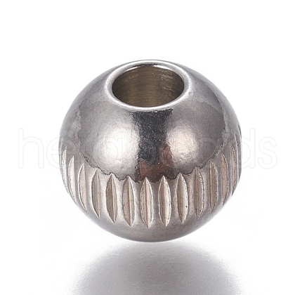 Tarnish Resistant 201 Stainless Steel Grooved Beads STAS-P239-24P-1