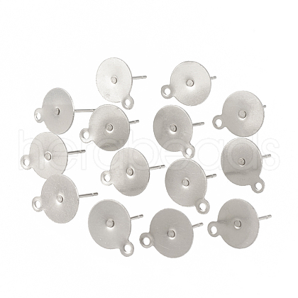Non-Tarnish 304 Stainless Steel Stud Earring Settings X-STAS-T031-19-8mm-1