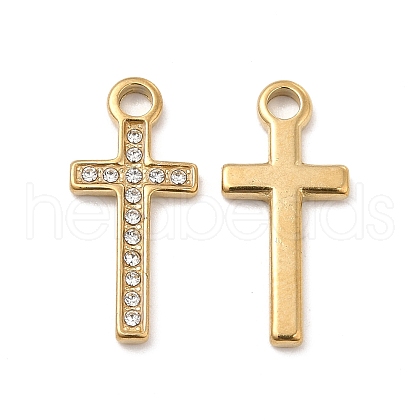 PVD Vacuum Plating 201 Stainless Steel with Rhinestone Pendants STAS-J401-VC1003-1