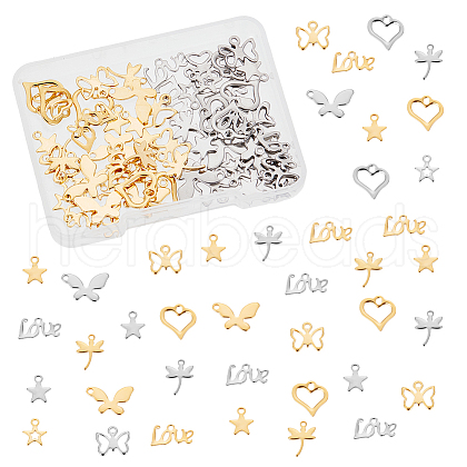 Unicraftale 2 Colors 304 Stainless Steel Charms STAS-UN0019-25-1