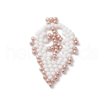 Seed Beads Beaded Charms PALLOY-MZ00285-02-1