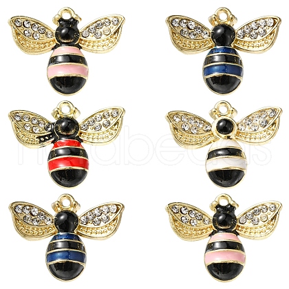 6Pcs Rack Plating Alloy Enamel Pendants ENAM-YW0002-63-1