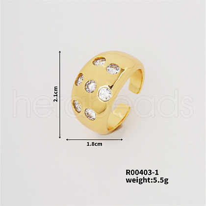 Fashionable Brass Open Cuff Ring RM0162-1-1